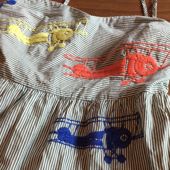 Moulinette Soeurs airplane pinstripe dress cotton summer sundress ✈️ - Picture 17 of 17